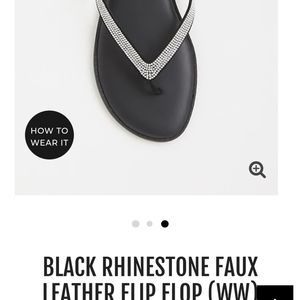 COPY - Black rhinestone flip flop